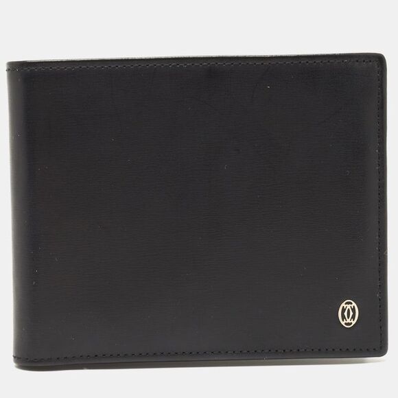 Cartier Black Leather Must De Cartier Bifold Wallet - Picture 1 of 4